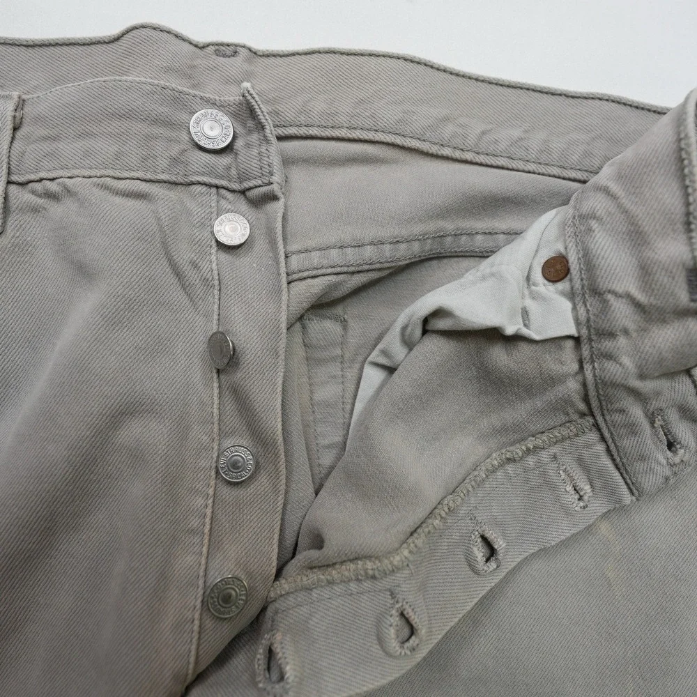 Vtg 90s Levi's 501s 36X30 (35.5X28)‎ Denim Jeans Gray ButtonFly Classic Straight